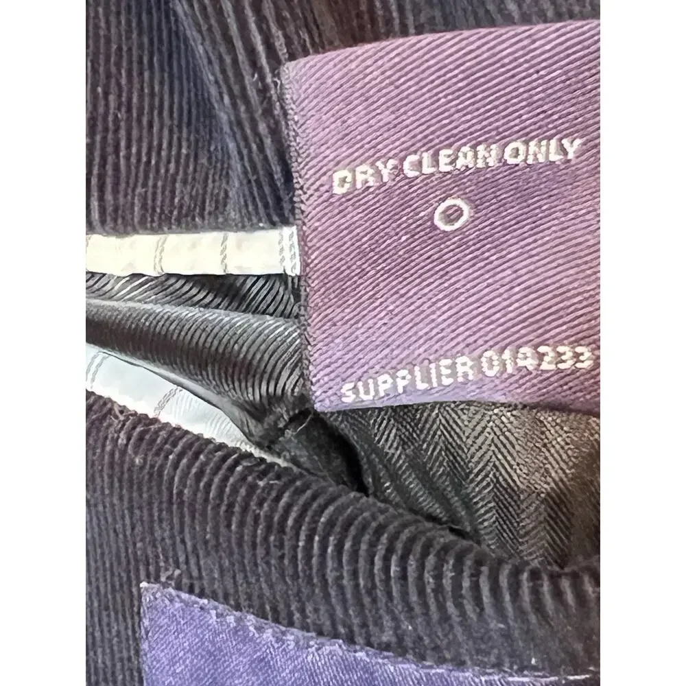 Stafford Signature Mens Blazer 46R Corduroy Sport Coat Blue Cotton Elbow‎ Patch